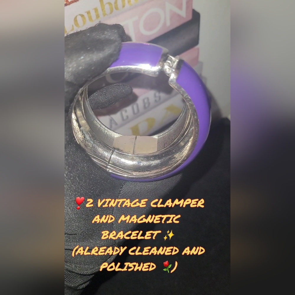 2 VINTAGE CLAMPER AND  MAGNETIC BRACELET ✨️(ALREADY CLEANED AND POLISHED ⚘️) - Picture 8 of 8